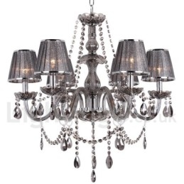 Lampadario a 6 luci in stile candela di cristallo K9