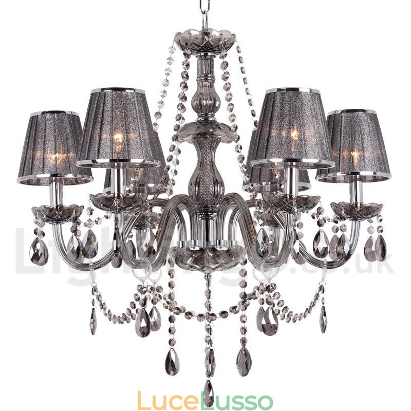 Lampadario a 6 luci in stile candela di cristallo K9