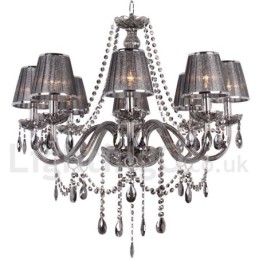 Lampadario a forma di candela in cristallo K9 a 8 luci