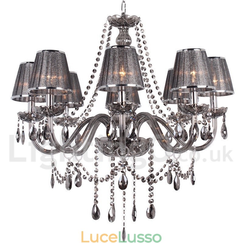 Lampadario a forma di candela in cristallo K9 a 8 luci