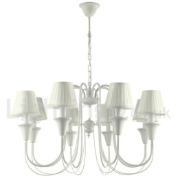 Lampadario in stile retrò a 8 luci bianco