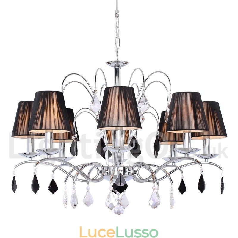 Lampadario a candela in cristallo K9 contemporaneo a 8 luci