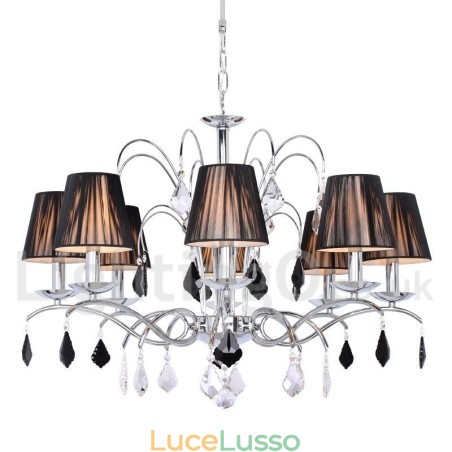 Lampadario a candela in cristallo K9 contemporaneo a 8 luci