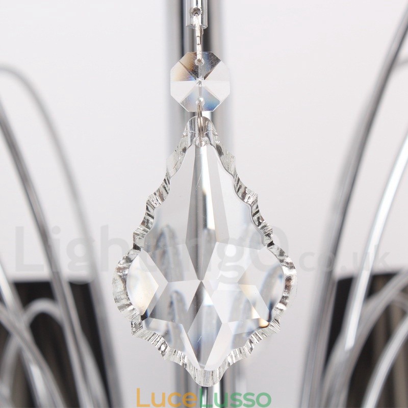 Lampadario a candela in cristallo K9 contemporaneo a 8 luci
