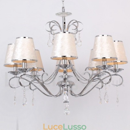 Lampadario a candela in cristallo K9 contemporaneo a 8 luci