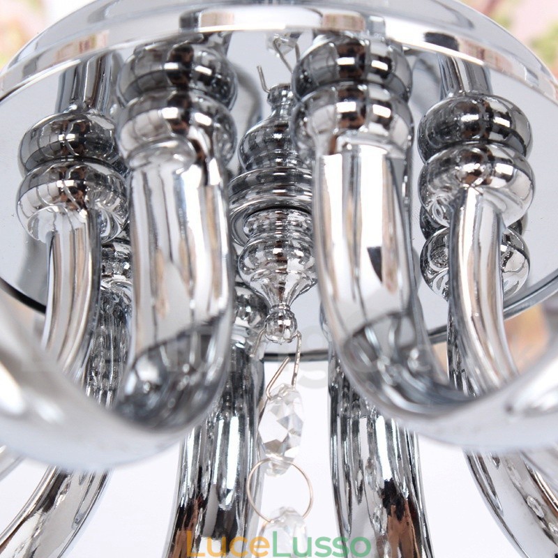 Lampadario a candela in cristallo K9 contemporaneo a 8 luci