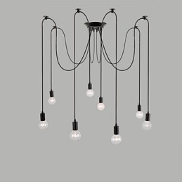 Lampadario a sospensione a 8 luci, tradizionale, classico, retrò, in metallo