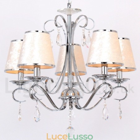 Lampadario a 5 luci in stile candela in cristallo K9 contemporaneo