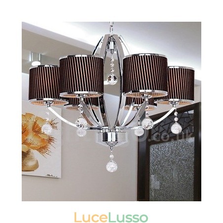 Lampadario a candela in cristallo K9 contemporaneo a 6 luci