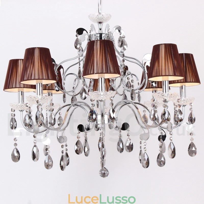 Lampadario a candela in cristallo K9 contemporaneo a 8 luci