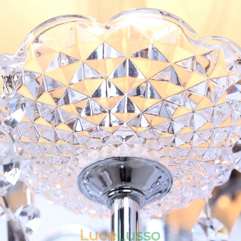 Lampadario a candela in cristallo K9 contemporaneo a 8 luci