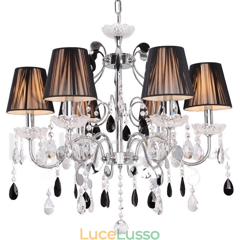 Lampadario a candela in cristallo K9 contemporaneo a 6 luci