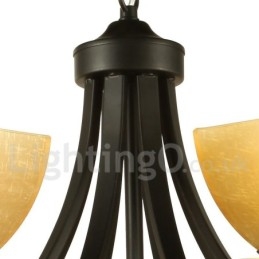 Lampadario a 5 luci in stile mediterraneo con candela nera