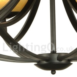 Lampadario a 4 luci in stile mediterraneo con candela nera