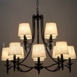 Lampadario in stile candela contemporaneo nero rustico retrò a 12 luci