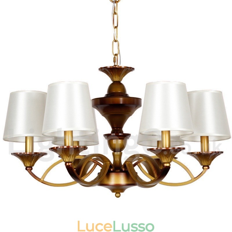 Lampadario rustico in stile mediterraneo retrò a 6 luci