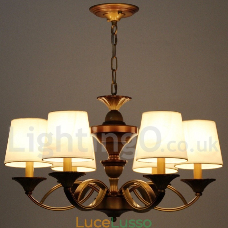 Lampadario rustico in stile mediterraneo retrò a 6 luci