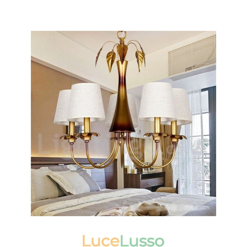 Lampadario a 5 luci in stile rustico moderno e contemporaneo