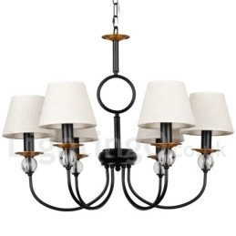 Lampadario a 6 luci rustico retrò nero in stile mediterraneo contemporaneo in stile candela