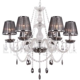 Lampadario a 6 luci in stile candela di cristallo K9