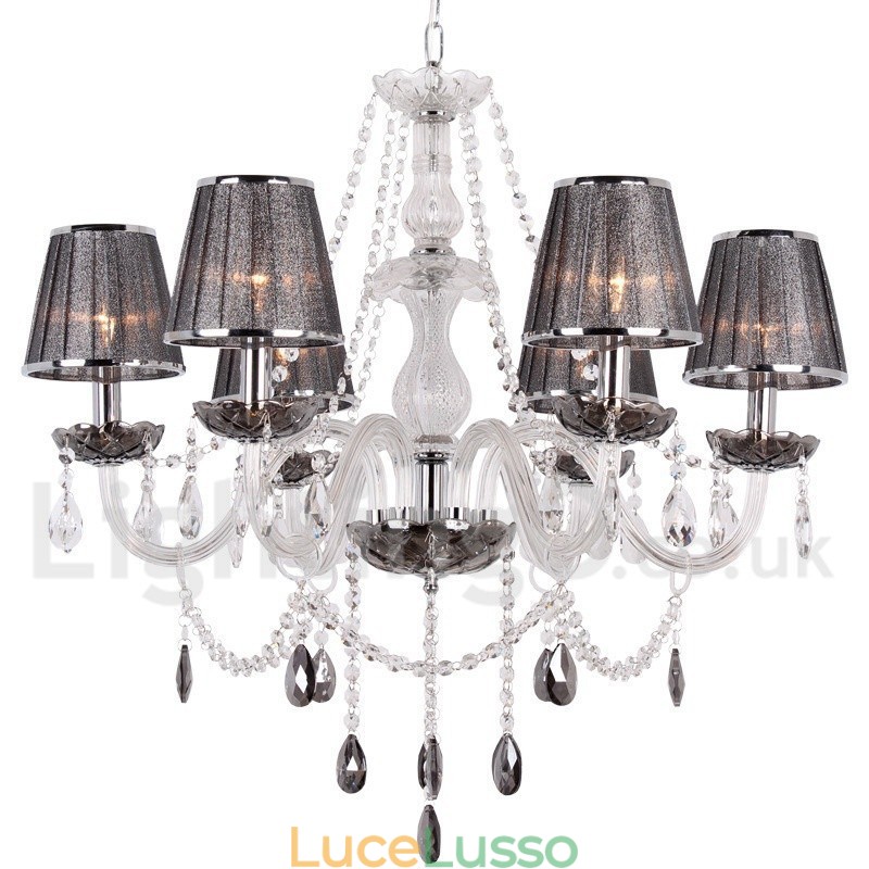 Lampadario a 6 luci in stile candela di cristallo K9