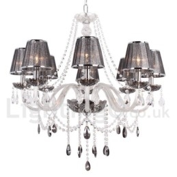 Lampadario a forma di candela in cristallo K9 a 8 luci