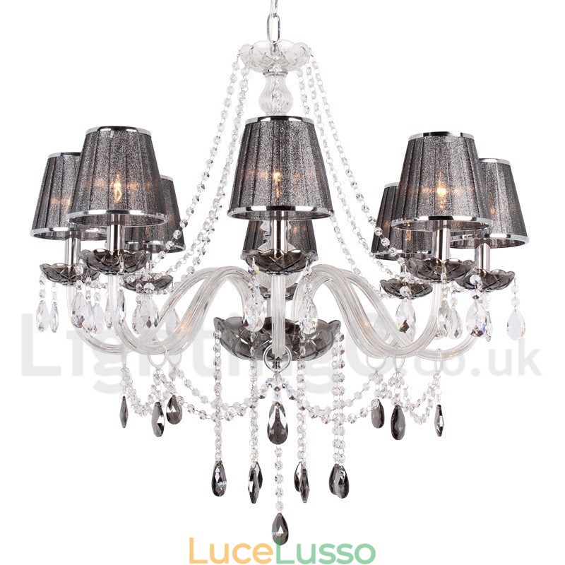 Lampadario a forma di candela in cristallo K9 a 8 luci