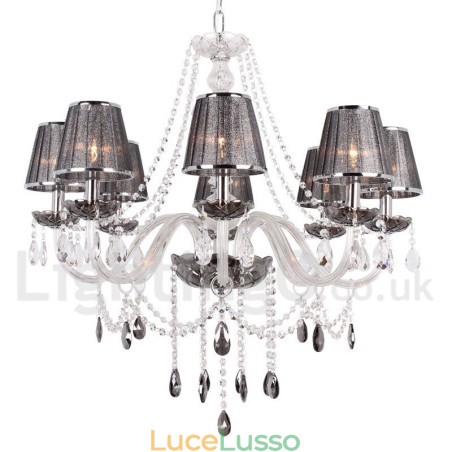 Lampadario a forma di candela in cristallo K9 a 8 luci