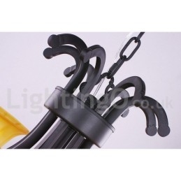 Lampadario a 8 luci in stile candela nero contemporaneo