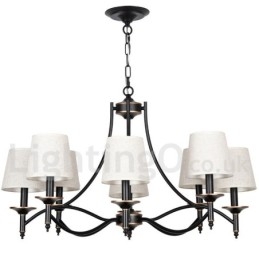 Lampadario in stile candela contemporaneo nero rustico retrò a 8 luci