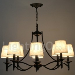 Lampadario in stile candela contemporaneo nero rustico retrò a 8 luci