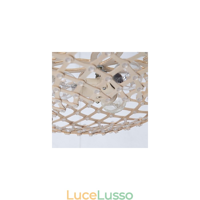 Lampadario in legno d'epoca