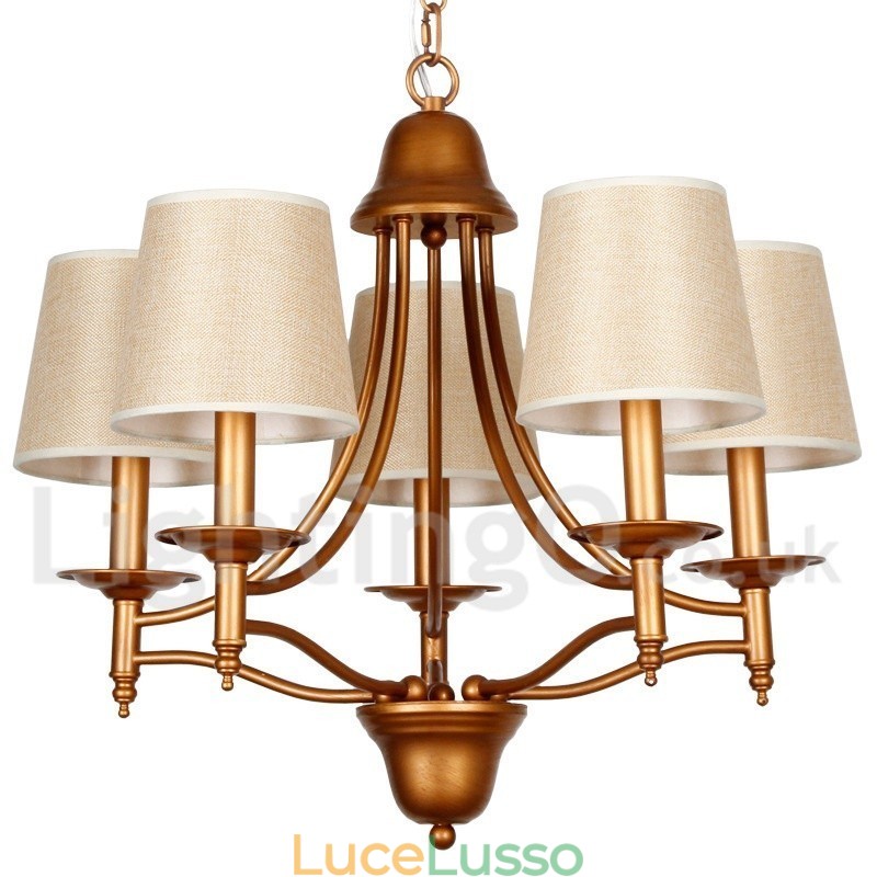 Lampadario a candela in stile mediterraneo retrò rustico a 5 luci