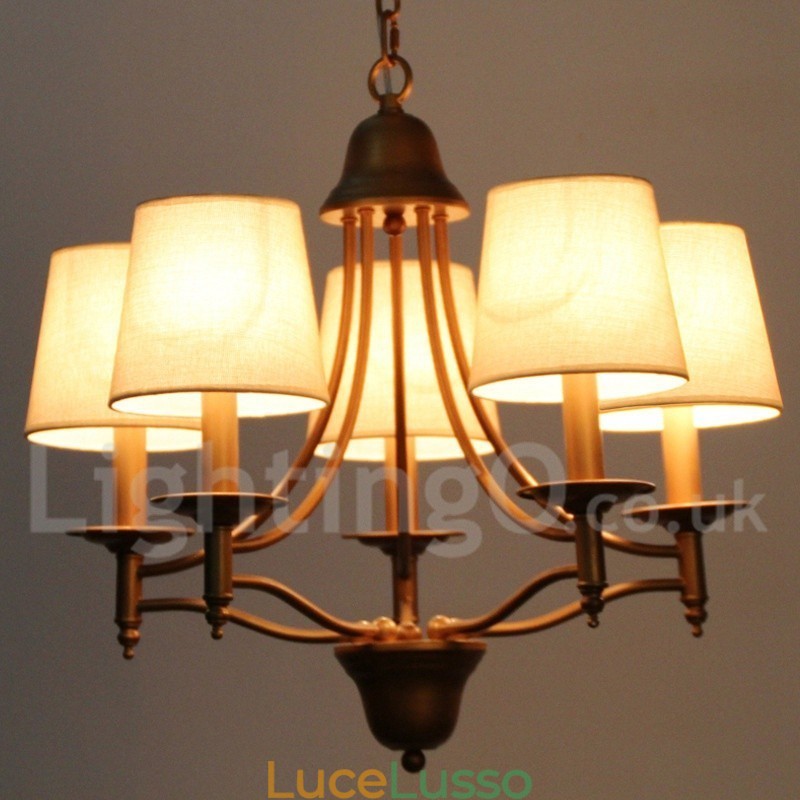 Lampadario a candela in stile mediterraneo retrò rustico a 5 luci