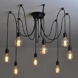 Lampadario a sospensione a 8 luci, tradizionale, classico, retrò, in metallo