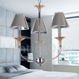 Lampadario a candela moderno contemporaneo cromato a 3 luci