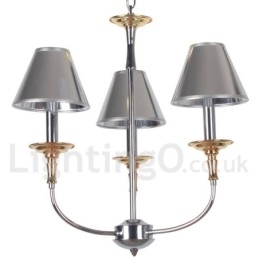 Lampadario a candela moderno contemporaneo cromato a 3 luci