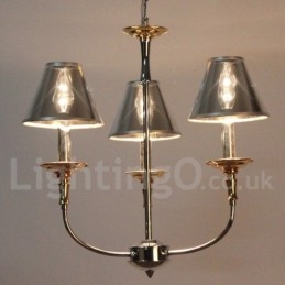 Lampadario a candela moderno contemporaneo cromato a 3 luci