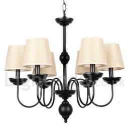 Lampadario in stile rustico retrò contemporaneo a 6 luci