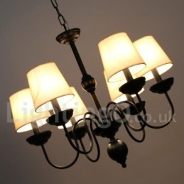 Lampadario in stile rustico retrò contemporaneo a 6 luci