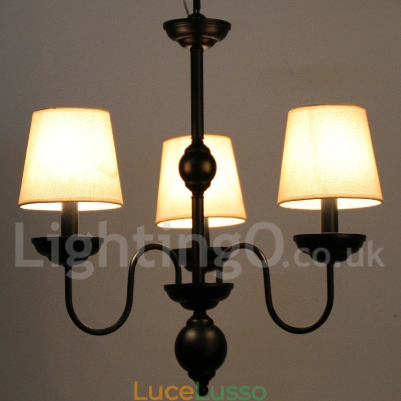 Lampadario in stile rustico retrò contemporaneo a 3 luci