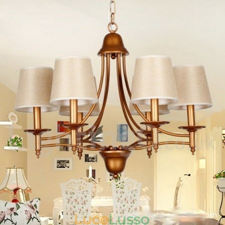 Lampadario a candela in stile mediterraneo retrò rustico a 6 luci Lampadario a candela in stile mediterraneo retrò rustico a 6 luci