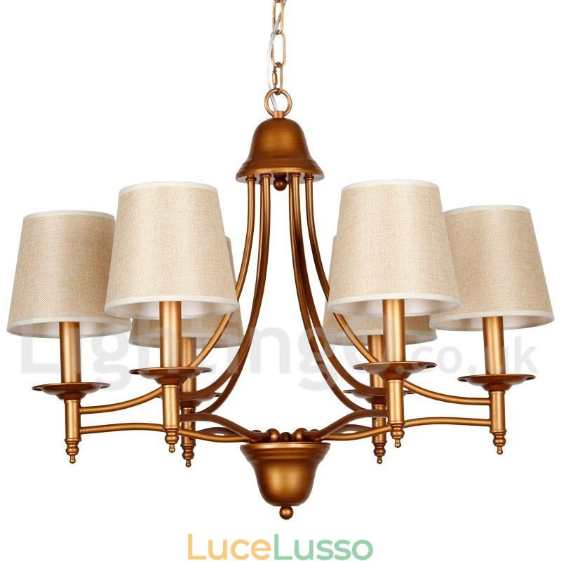 Lampadario a candela in stile mediterraneo retrò rustico a 6 luci