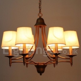Lampadario a candela in stile mediterraneo retrò rustico a 6 luci