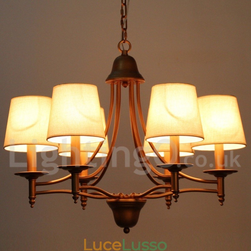 Lampadario a candela in stile mediterraneo retrò rustico a 6 luci