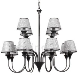 Lampadario in stile rustico moderno contemporaneo retrò nero a 12 luci