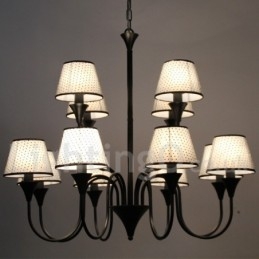 Lampadario in stile rustico moderno contemporaneo retrò nero a 12 luci