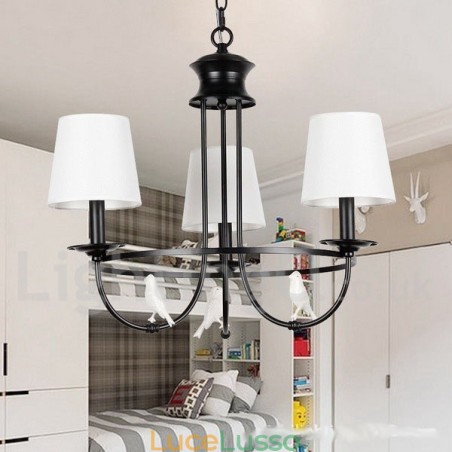 Lampadario a 3 luci in stile retrò nero mediterraneo rustico contemporaneo a candela Lampadario a 3 luci in stile retrò nero mediterraneo rustico contemporaneo a candela