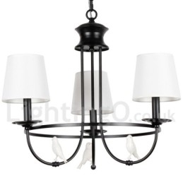 Lampadario a 3 luci in stile retrò nero mediterraneo rustico contemporaneo a candela