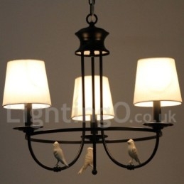 Lampadario a 3 luci in stile retrò nero mediterraneo rustico contemporaneo a candela